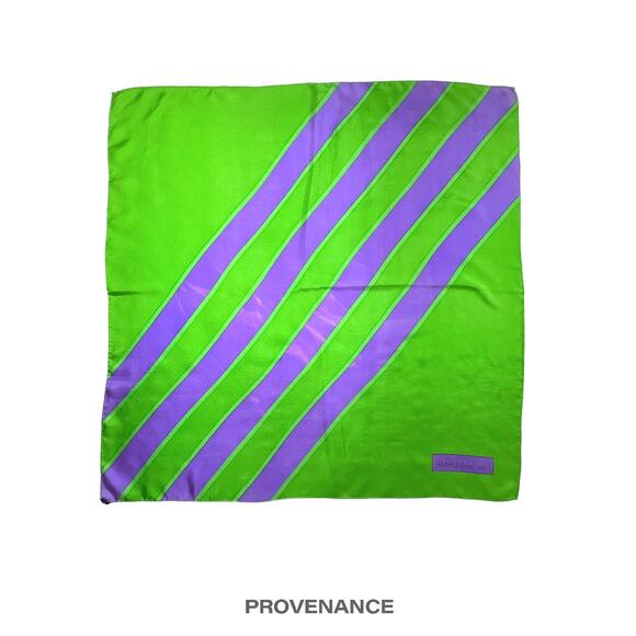 🔴 Yves Saint Laurent YSL Silk Scarf - Green/Blue 75cm - Picture 2 of 6